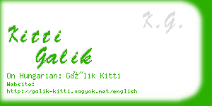 kitti galik business card